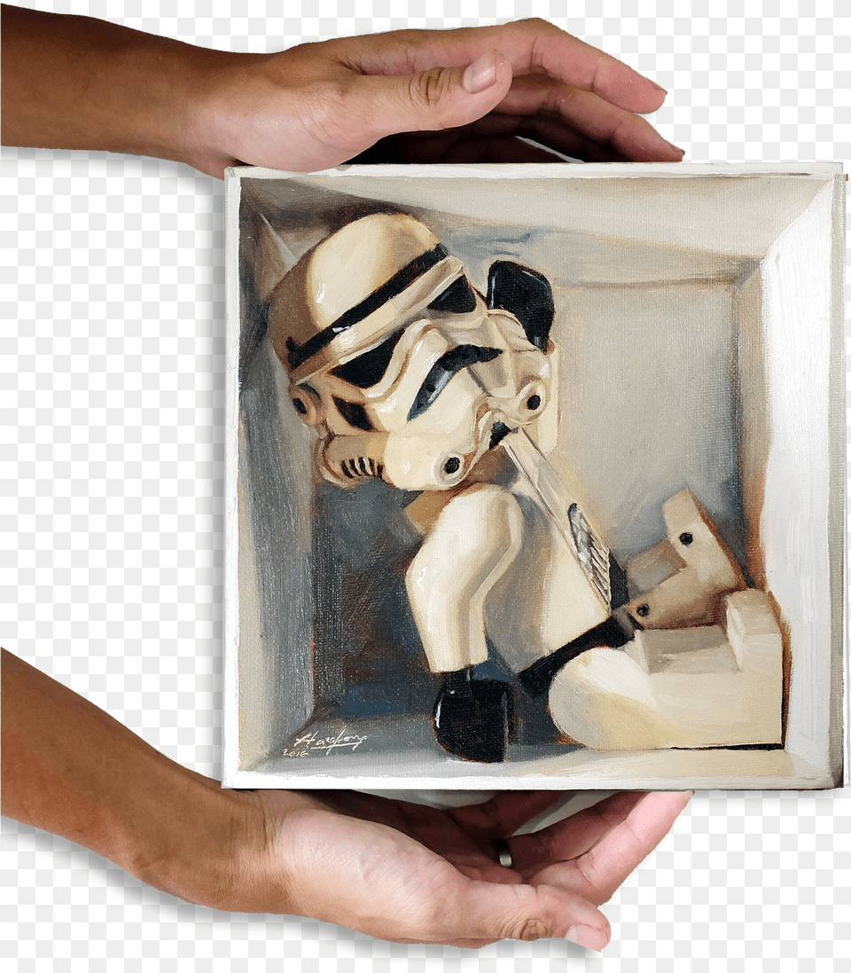 Stormtrooper In A Box Canvas Print, Art, Painting, Baby, Person Png Image