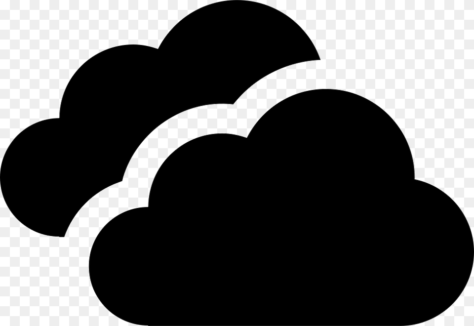 Stormy Clouds Heart, Silhouette, Stencil Free Png