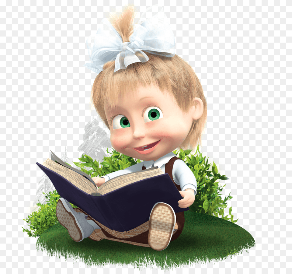 Story About Masha Gardener Masha E Orso, Reading, Person, Baby, Publication Free Png Download