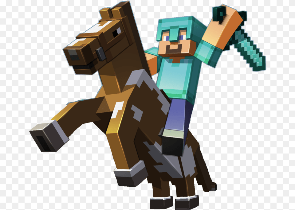 Story Toy Lego Pocket Edition Mode Minecraft Minecraft Steve On Horse, Robot, Bulldozer, Machine Png Image