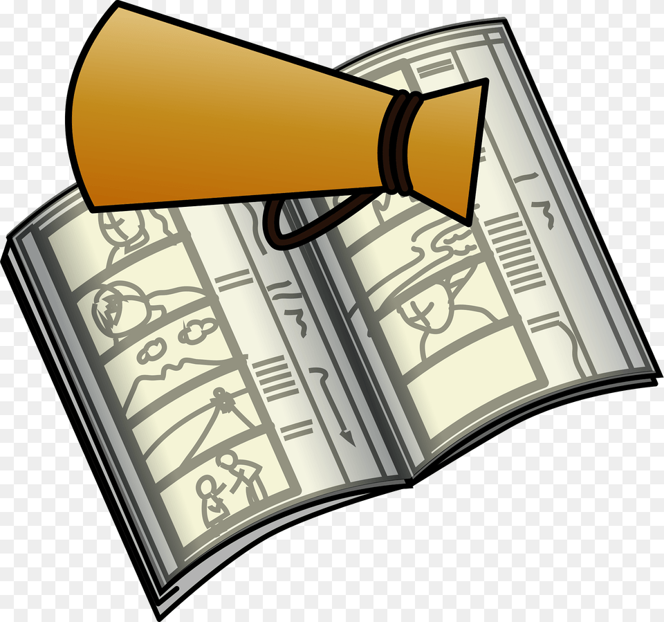 Storyboard And Megaphone Clipart, Book, Publication, Text Png Image
