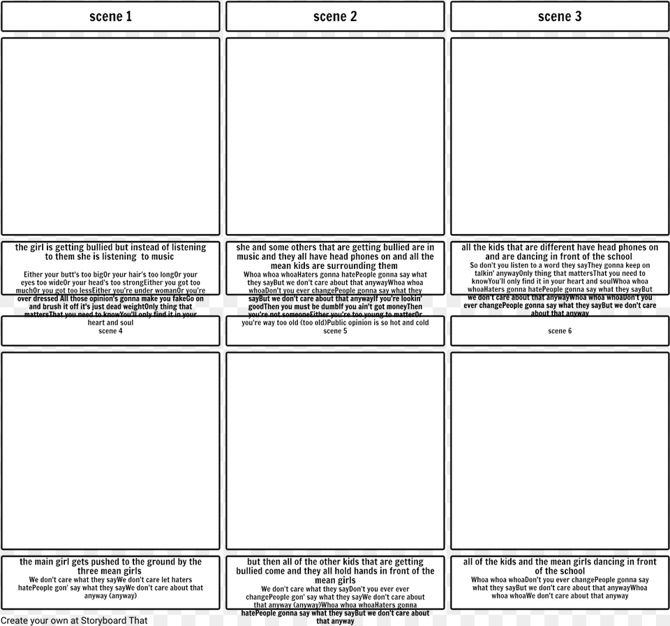 Storyboard Examples For Video, Page, Text Png