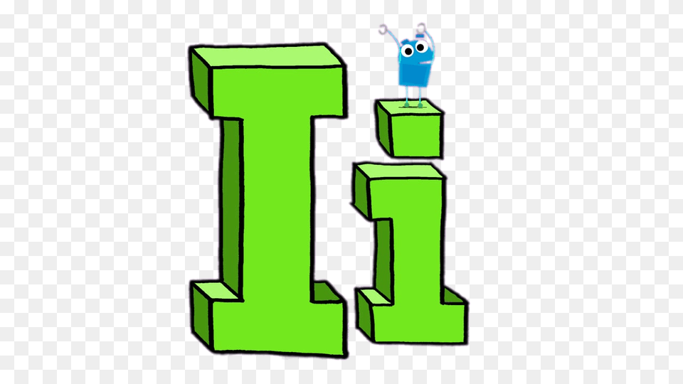 Storybots Letter I, Number, Symbol, Text, Green Png Image