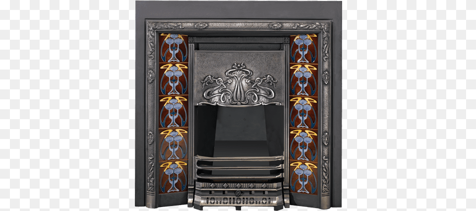 Stovax Art Nouveau Tiled Insert, Fireplace, Indoors Png Image