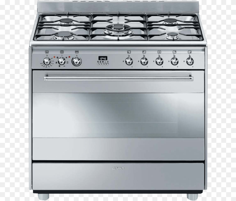 Stove Download Smeg S9gmxu Dual Fuel Range Stainless Steel, Appliance, Oven, Kitchen, Indoors Free Png