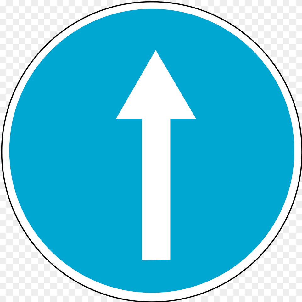 Straight Ahead Only Sign In Estonia Clipart, Symbol, Road Sign, Disk Free Transparent Png