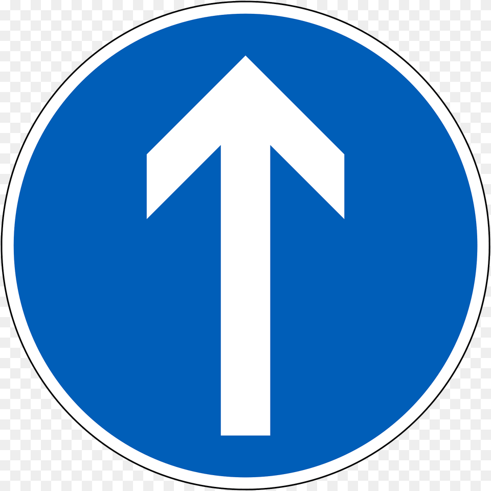Straight Ahead Only Sign In Finland Clipart, Symbol, Road Sign, Disk Png