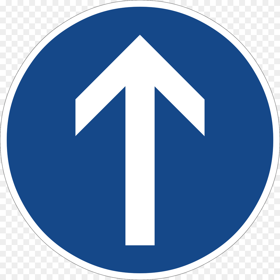 Straight Ahead Only Sign In Germany Clipart, Symbol, Road Sign, Disk Free Png