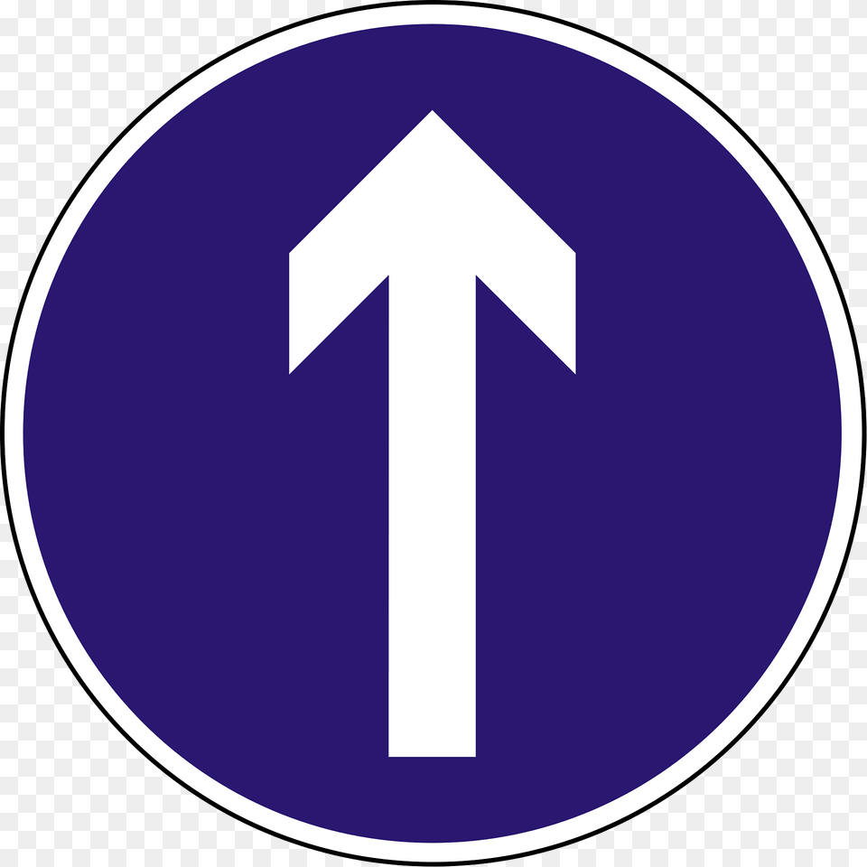 Straight Ahead Only Sign In Hungary Clipart, Symbol, Road Sign, Disk Free Transparent Png