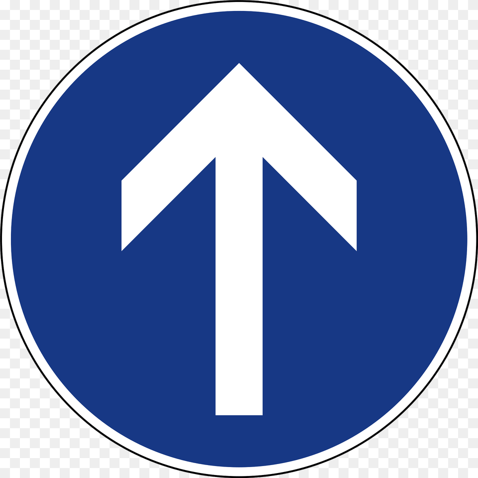Straight Ahead Only Sign In Slovenia Clipart, Symbol, Road Sign, Disk Png