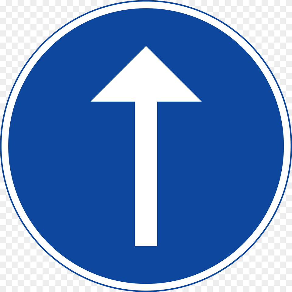 Straight Ahead Only Sign In Sweden Clipart, Symbol, Road Sign, Disk Png