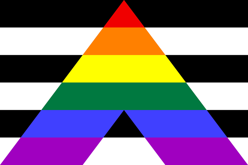 Straight Ally Flag Clipart, Triangle Free Png Download