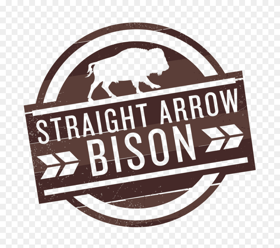 Straight Arrow Bison Sign, Logo, Animal, Buffalo, Mammal Free Png