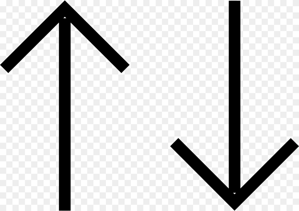 Straight Arrow Upside Down Arrow, Cross, Symbol, Triangle Free Png Download