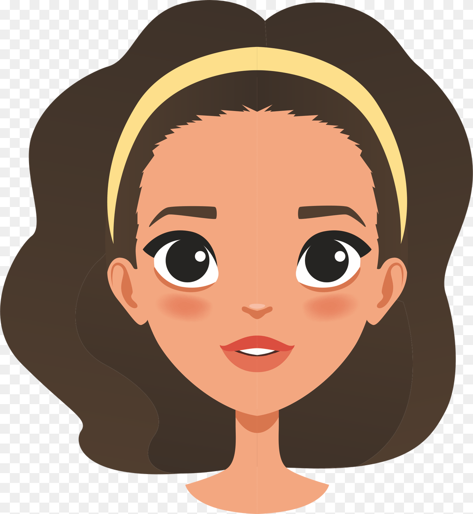 Straight Face Smiling Face Woman Face Animation, Baby, Head, Person, Photography Free Png