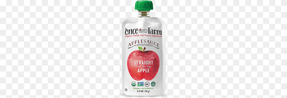 Straight From The Apple Tree Pouch Once Upon A Farm Applesauce, Beverage, Food, Juice, Ketchup Free Png