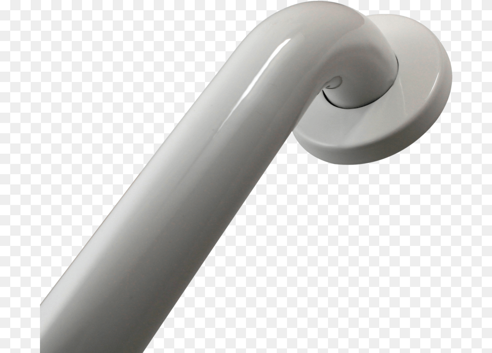 Straight Grey Glossy Grab Bar With Cover Flange Shower Bar, Handle, Handrail, Appliance, Blow Dryer Png Image