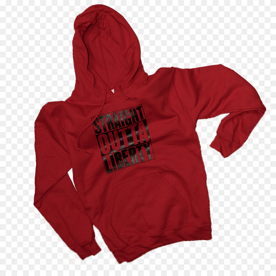 Straight Outta Liberty Hoodie In Red Hoodie, Clothing, Hood, Knitwear, Sweater Png Image