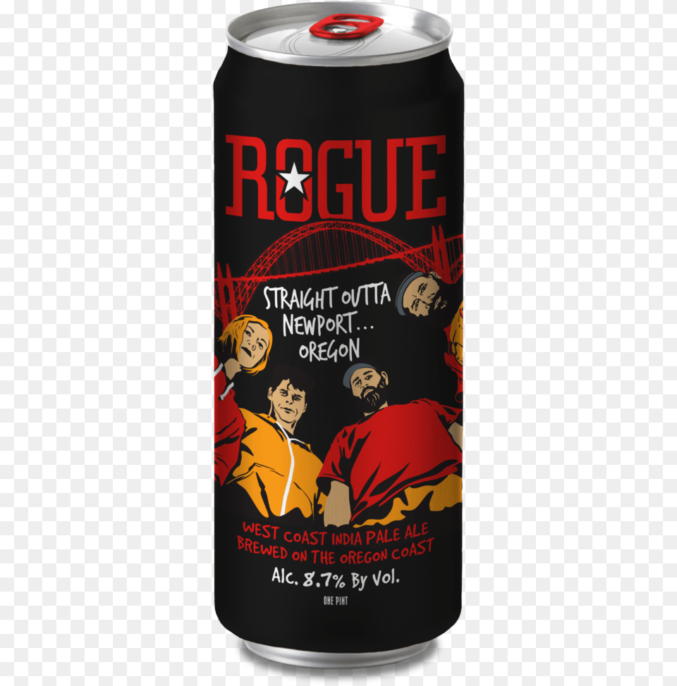 Straight Outta Newport 16oz Can Rogue Jazz Guy Ale, Alcohol, Beer, Beverage, Lager Free Png