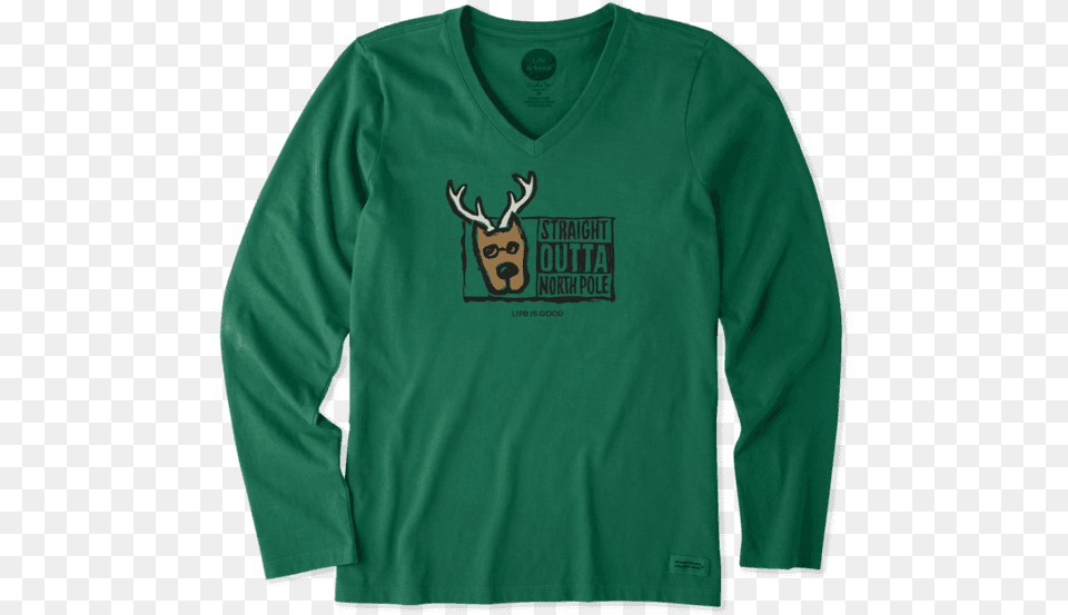 Straight Outta North Pole Long Sleeve Crusher Life Is Good, Clothing, Long Sleeve, T-shirt, Knitwear Png