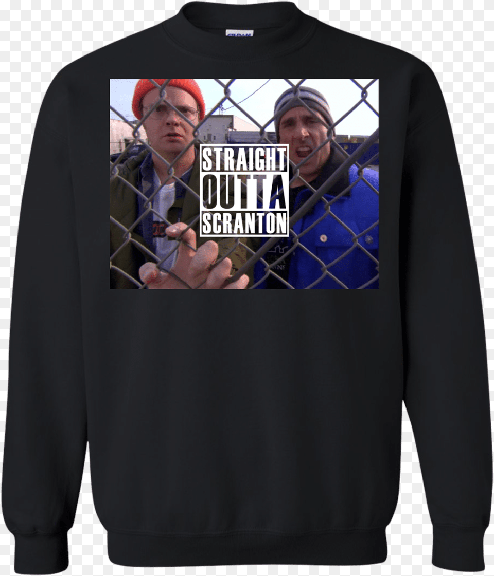 Straight Outta Scranton Shirt Long Sleeve Sweater, Knitwear, Clothing, Sweatshirt, Person Free Png Download