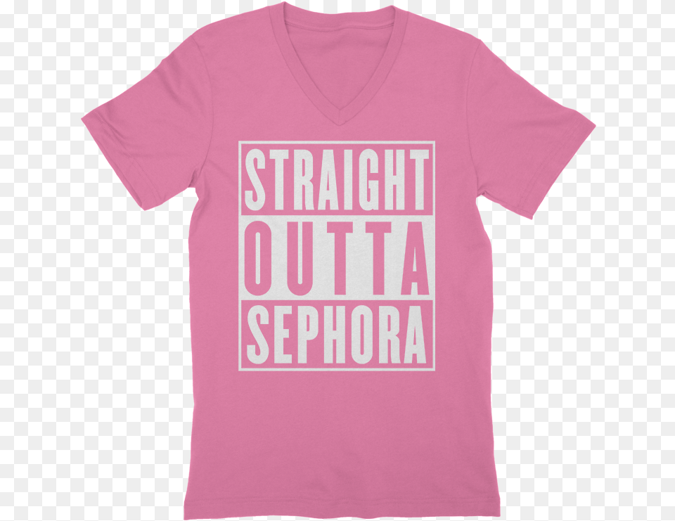 Straight Outta Sephora Black On Pink T Shirt, Clothing, T-shirt Png