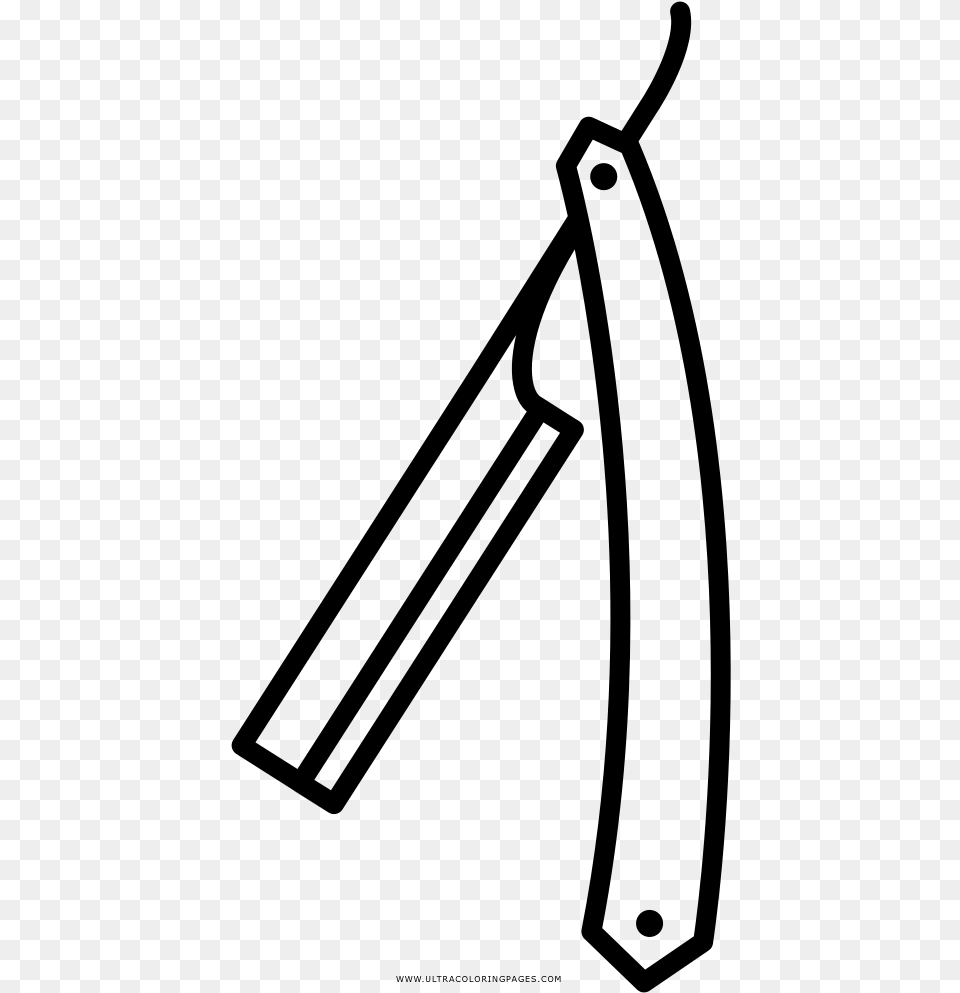 Straight Razor Coloring Page, Gray Free Transparent Png