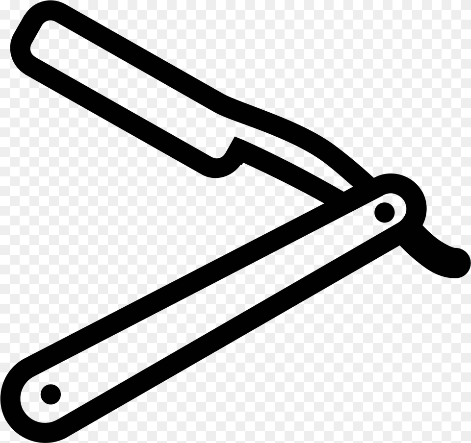 Straight Razor Icon, Gray Free Png Download