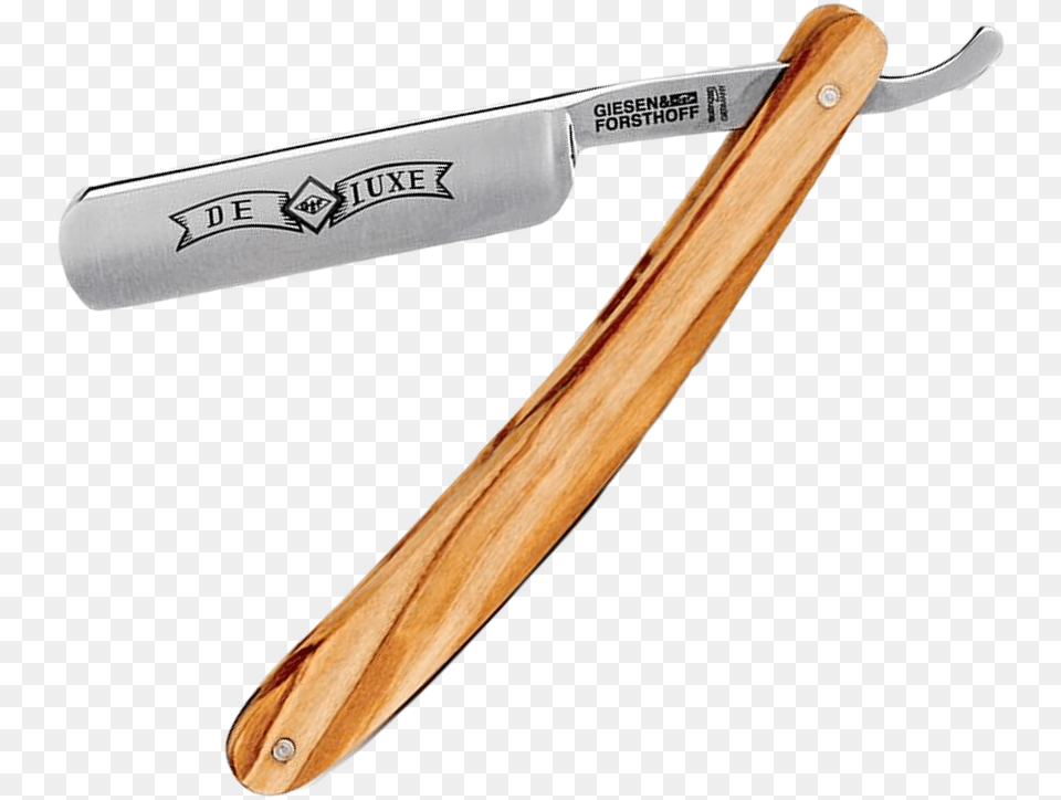 Straight Razor Non Stainless Carbon Steel Blade 58 Wood, Weapon, Dagger, Knife Free Png