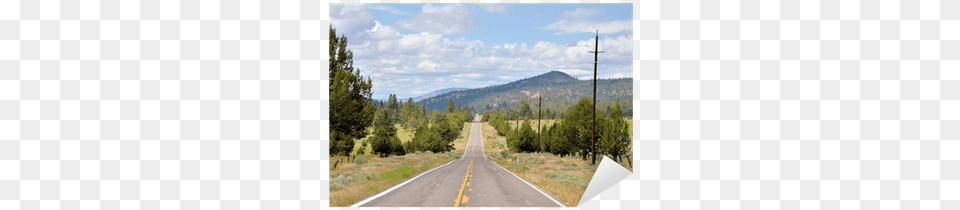 Straight Road And Mountain Landscape Sticker Pixers Highway, Freeway, Nature, Outdoors, Scenery Free Transparent Png
