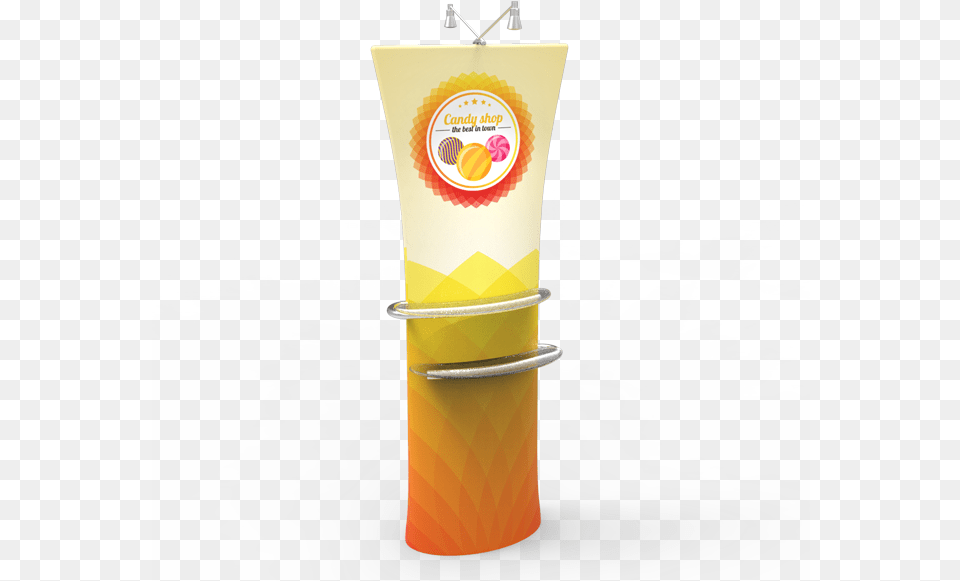 Straight Top Tension Fabric Banner Stand With Arm Shelves Banner, Glass Free Png