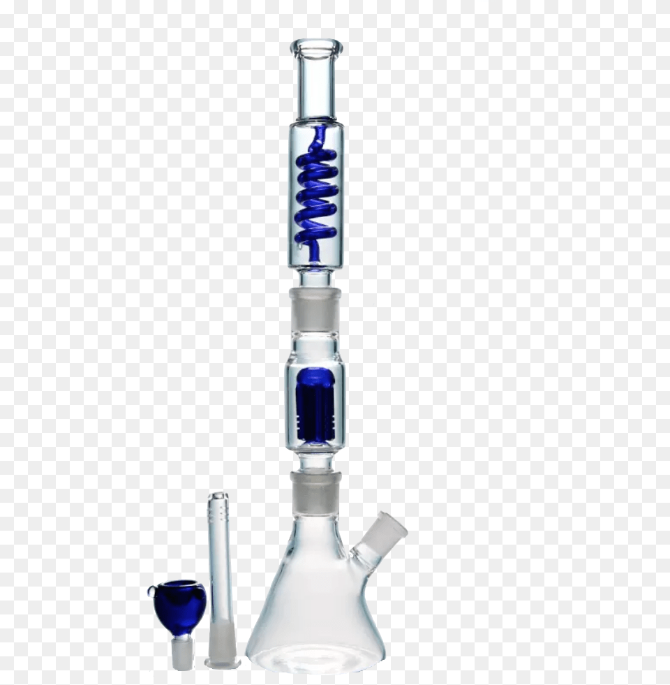 Straight Tube Water Pipe W Freezable Coil Alcoholic Beverage, Smoke Pipe, Glass Png Image