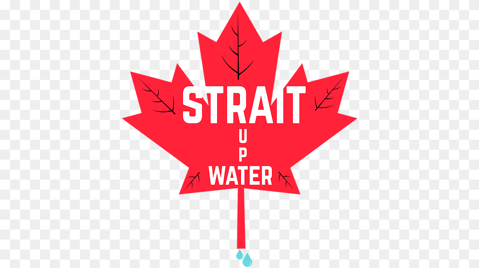 Strait Up Water Desalinated Bottled Ocean Flag Canada Print, Leaf, Plant, Cross, Symbol Free Png Download