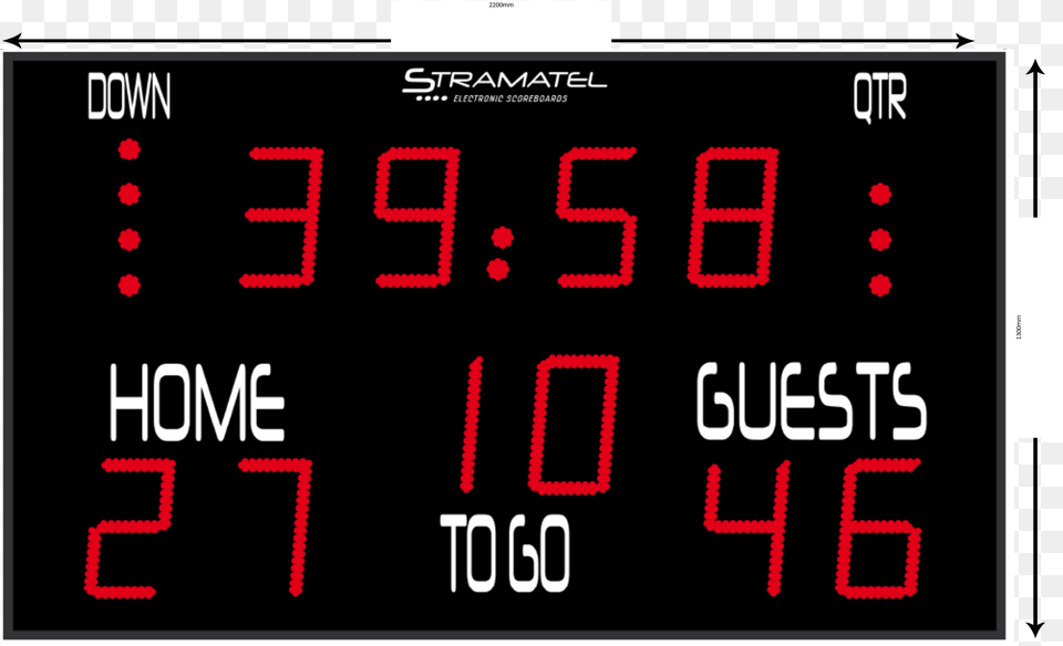 Stramatel American Football Scoreboard Fra Us Led Display Free Transparent Png