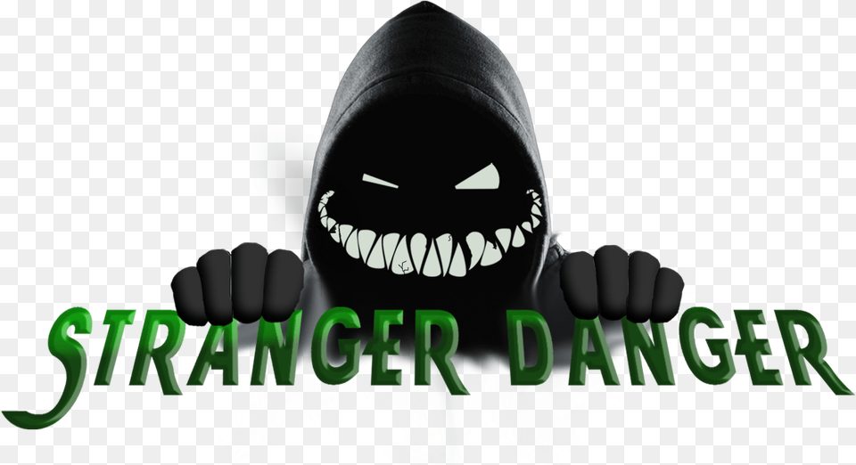 Stranger Danger Logo Smile, Clothing, Hood, Person Png