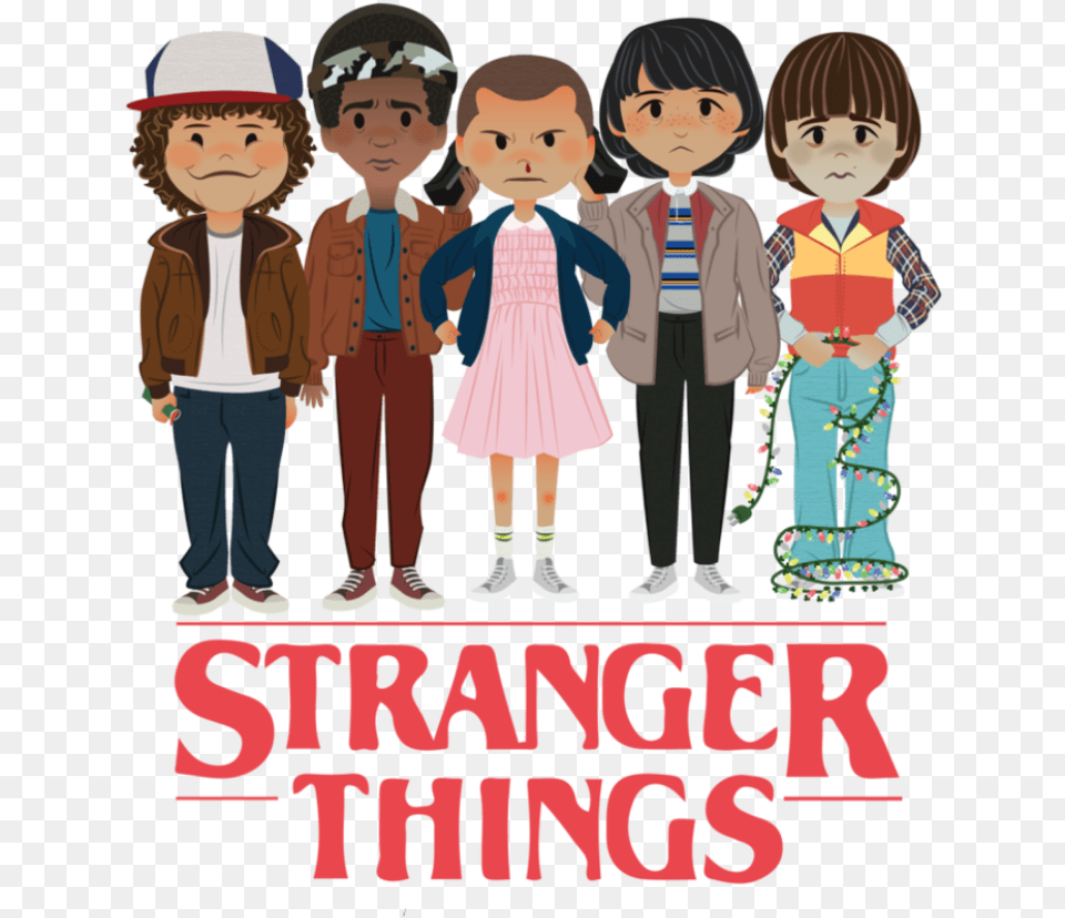 Stranger Things Clipart Animated Picture Stranger Things Logo, Comics, Book, Publication, Girl Free Transparent Png