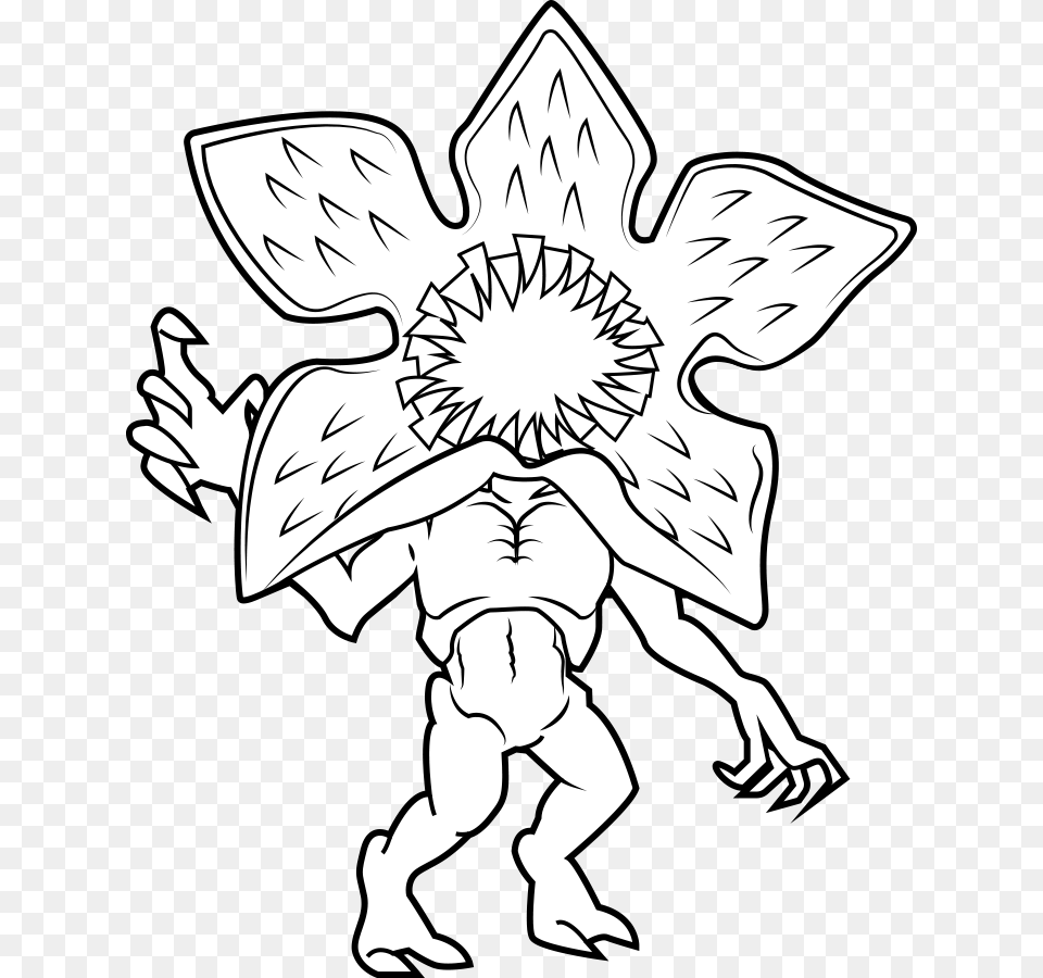 Stranger Things Demogorgon Coloring Page, Stencil, Art, Baby, Person Free Png Download
