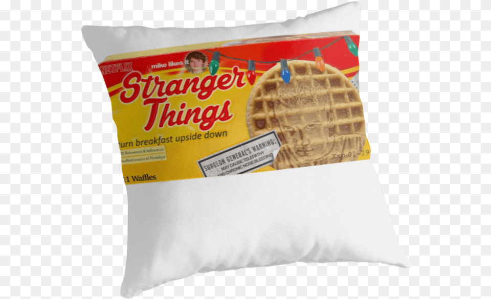 Stranger Things Eggo Waffles Redbubble Stranger Things Eggo Waffles Unisex T Shirts, Cushion, Home Decor, Person, Pillow Png Image