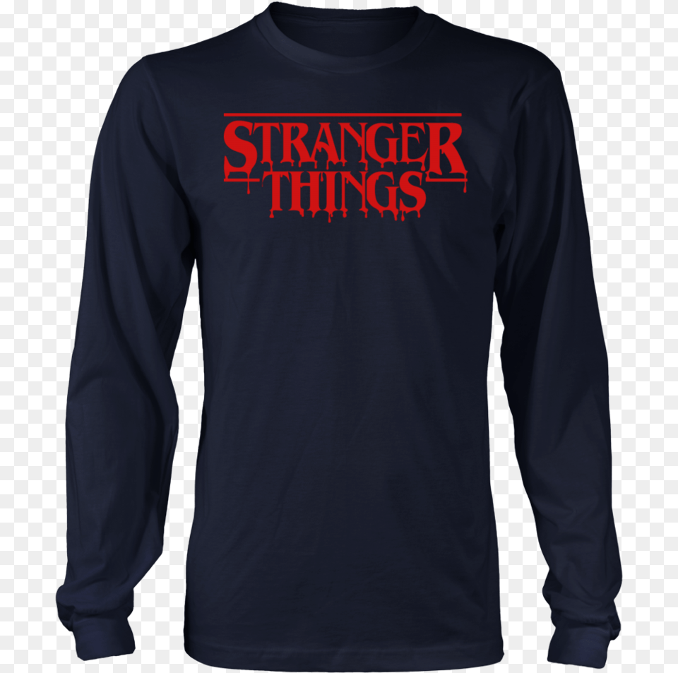 Stranger Things Logo T Shirt Loving Memory Of My Dad T Shirt, Clothing, Long Sleeve, Sleeve, Adult Free Transparent Png
