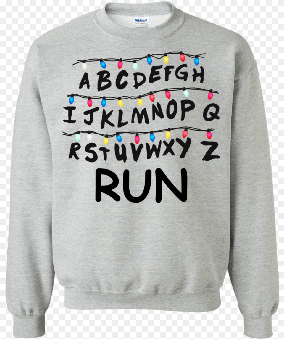 Stranger Things Run Shirt Hoodie Tank Sweater, Clothing, Knitwear, Sweatshirt, Adult Free Png