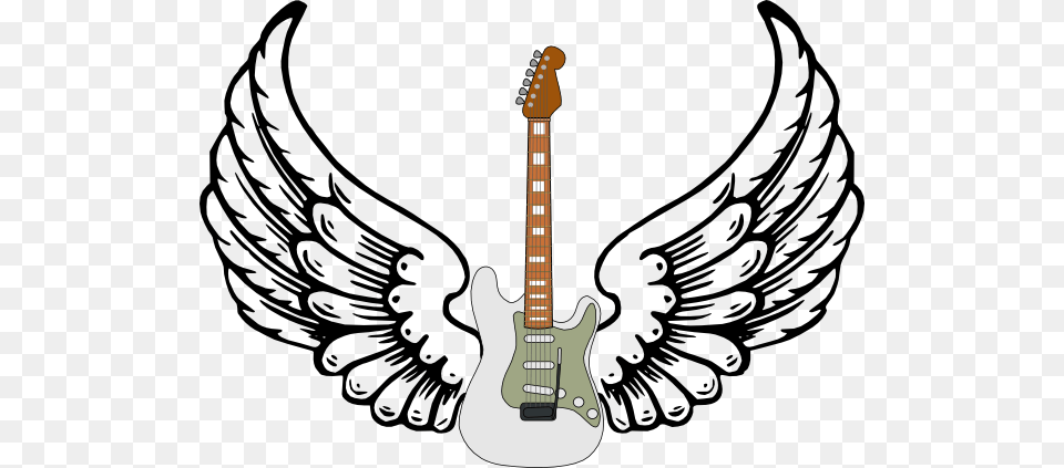 Stratocaster Guitar Clipart Guitar With Wings Clip Art, Musical Instrument, Bass Guitar, Stencil Free Transparent Png