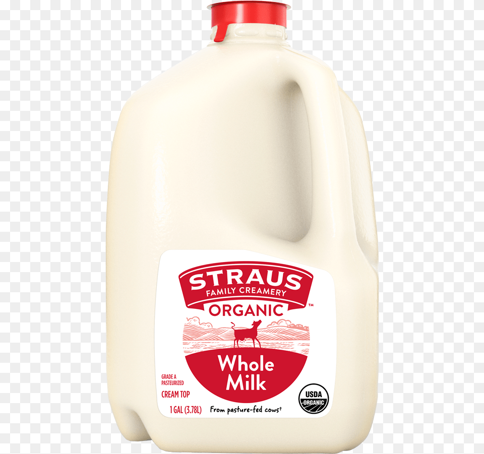 Straus Organic Whole Milk Gallon, Beverage, Dairy, Food Png