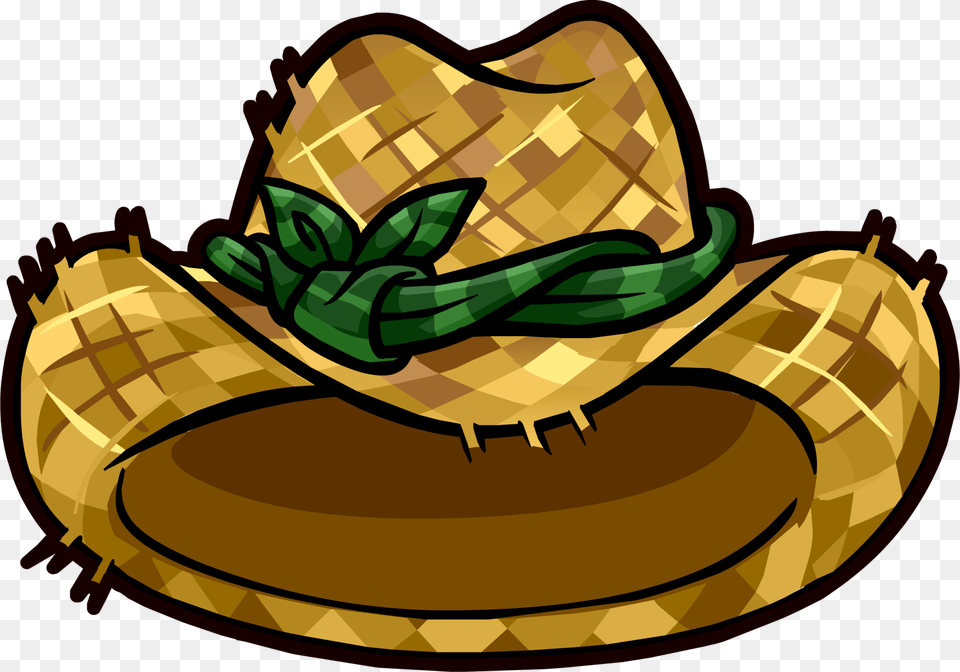 Straw Gardening Hat Club Penguin Rewritten Wiki Fandom Powered, Clothing, Cowboy Hat, Bulldozer, Machine Png Image