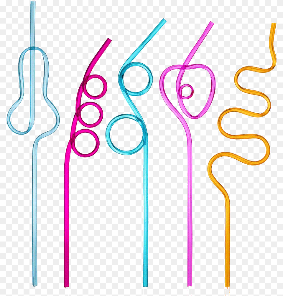 Straw Shapes Clipart Straws Clipart, Light, Neon Free Png