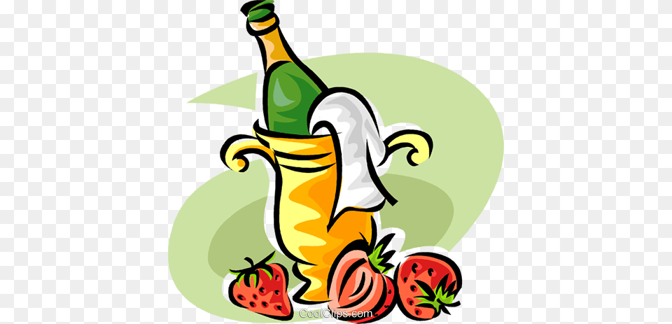 Strawberries And Champagne Royalty Vector Clip Art, Bottle, Food, Fruit, Produce Free Transparent Png