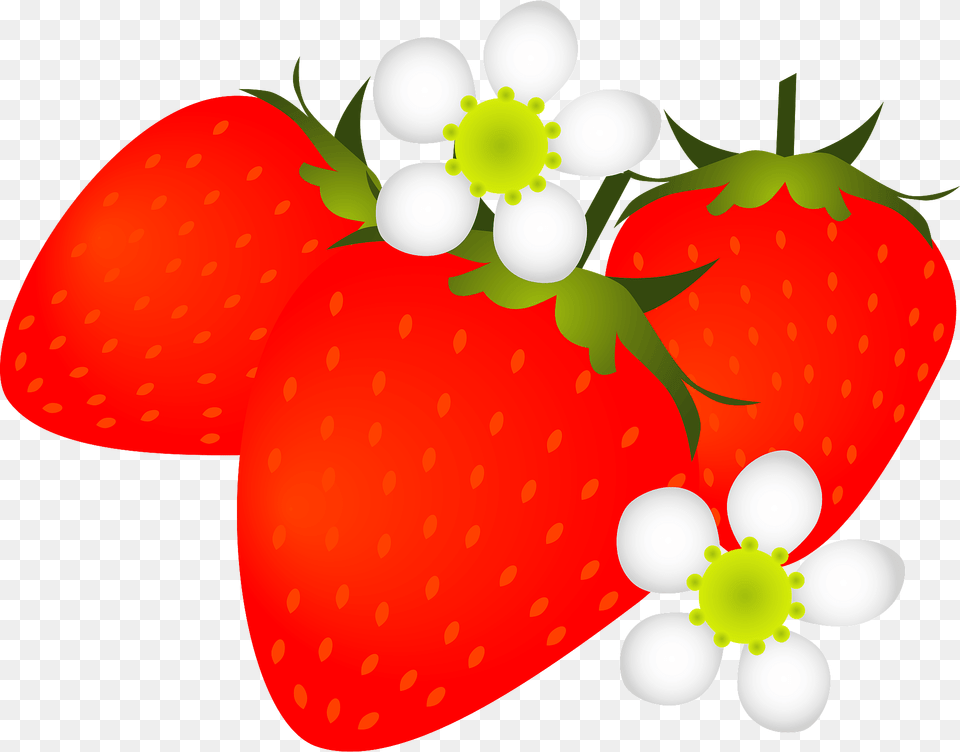 Strawberries Clipart, Berry, Food, Fruit, Plant Png Image