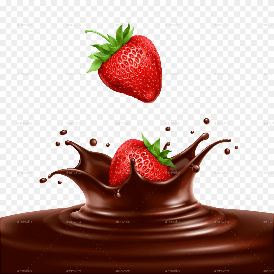 Strawberries Dipped In Chocolate Vector, Berry, Food, Fruit, Plant Png