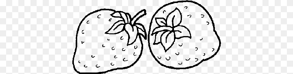 Strawberries For Coloring, Gray Free Png Download