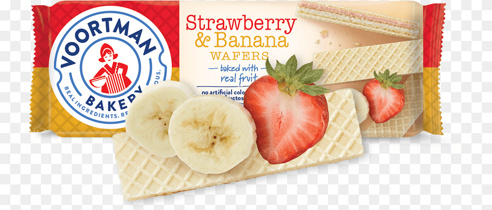 Strawberry Amp Banana Wafers Voortman Strawberry Banana Wafers, Food, Fruit, Plant, Produce Free Png Download