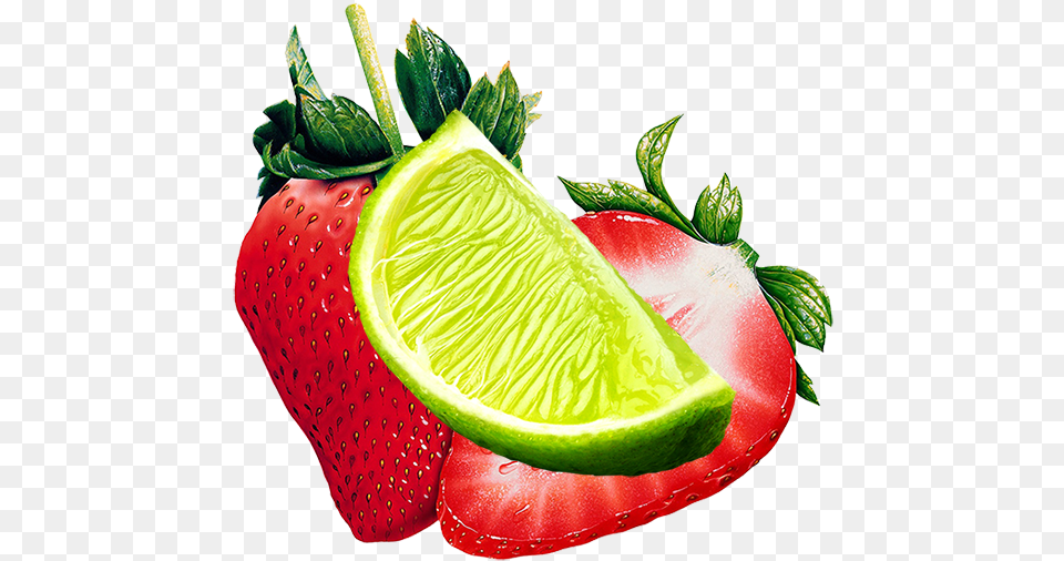 Strawberry Amp Lime Strawberry Cut In Half, Berry, Citrus Fruit, Food, Fruit Free Png Download